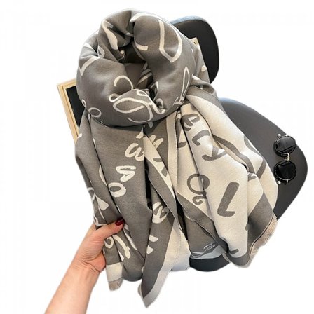 Sorority Gåvor Dam Scarf Sjalar Och Wraps För Vinter Varma Långa Stora Scarves Present Idé(Grå)