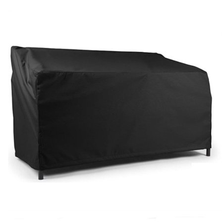 Udendørs Møbelovertræk, Kraftig Vejrbestandig Bænkbeskytter, All Weather Resistant Ripstop Sort Stof, Vandtæt Belægning til Terrasse