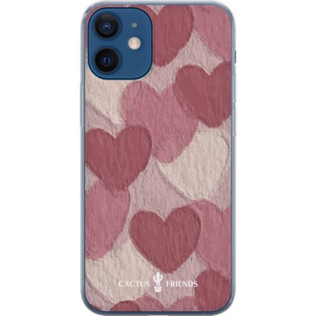 Kompatibelt Mobilskal till Apple Apple iPhone 12 mini Cactus and Friends - Blush Paper Hearts