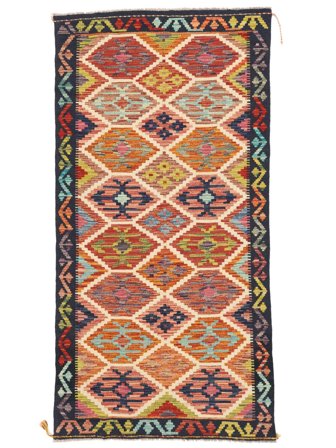 97X193 Alfombra Oriental Kilim Afghan Old Style Marrón/Negro (Lana, Afganistán)