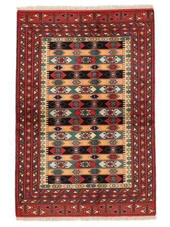 Tapis Turkaman 135X196 Rouge Foncé/Noir (Laine, Perse)