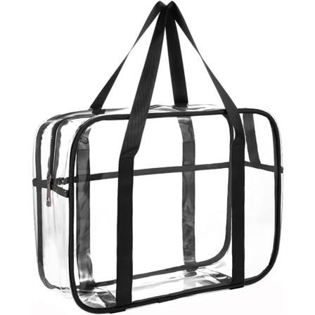 Genomskinlig kosmetikaväska Transparent Tote Bag Tjock PVC Dragkedja Toalettväska Bärbar Vattentät Makeup Artist Stor Väska Blöja Axelväska 