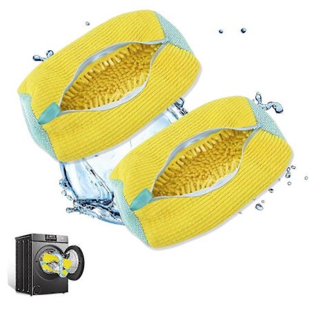 2 stk. Vaskepose for sko til vaskemaskin og tørketrommel, gjenbrukbar skopose for rengjøring