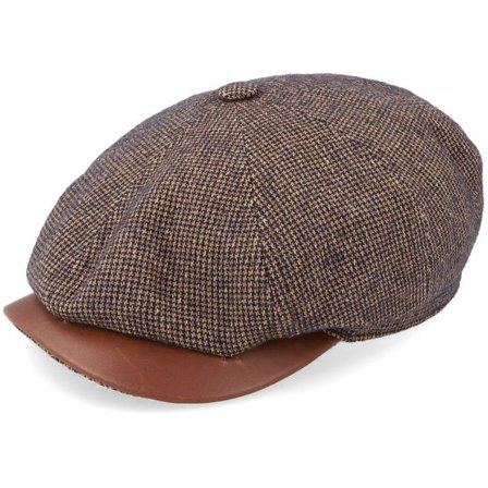 Stetson - Brun flatcap Keps - Hatteras Wool/Cotton Brown Flat Cap @ Hatstore