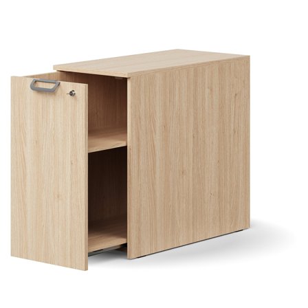 Seitenschrank QBUS links, abschließbar, 740x400x800 mm, Eiche