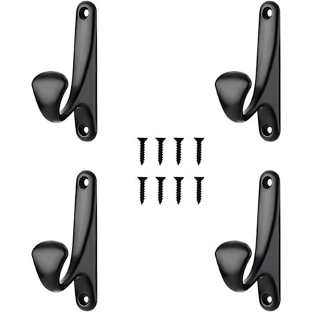 4 stk. Frakkekroge Zink Legering Krog Moderne Enkelhed Frakkekroge Væghængte Kroge Metal Hængere med Skruer