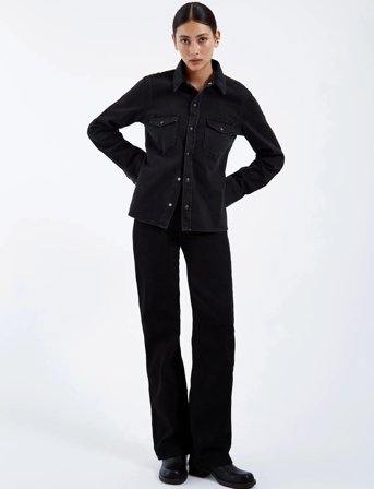 Dr Denim Moxy High Straight - Black - M x 34