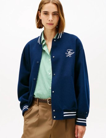 Tommy Hilfiger Df Wool Varsity Bomber - Navy - 36