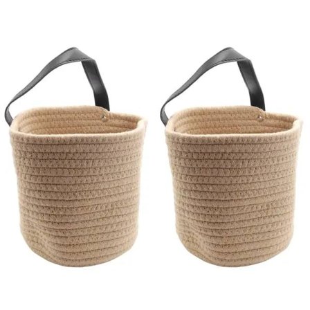 Hängande Förvaringskorg - Repvävd Förvaringskorg Hängande Väggkorg Med Handtag Dekorativ Korg