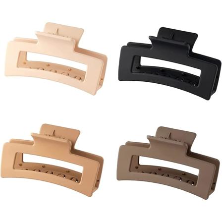 Sæt med 4 Store Hårclips, Skridsikre Hårclips til Kvinder, Klø for Tykt Hår