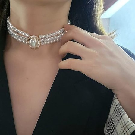 Bröllopssvit Pärlhalsband 4 rader choker Simulering Pärla rodiumpläterad elegant charm feminint halsband flerskikts choker Kedja rund