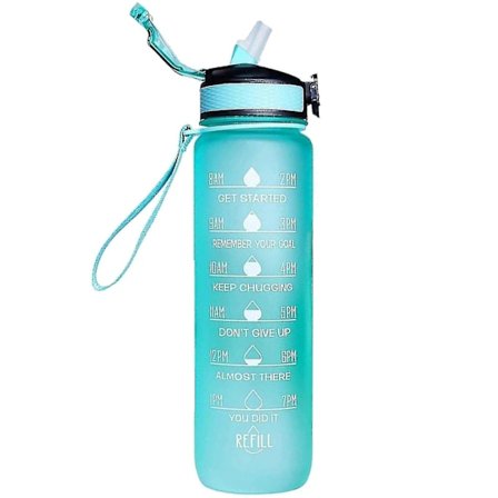 1000 ml gratis motivationsvattenflaska med tidsmarkör, fitnesskannor, gradientfärgade koppar, utomhusfrostad vattenflaska [LGL]