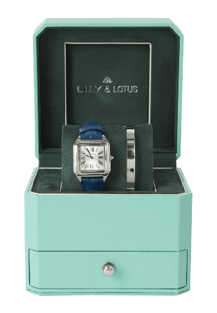 Lily & Lotus Klocka med läderarmband CM-220907 Klockor Dam Blå ONESIZE