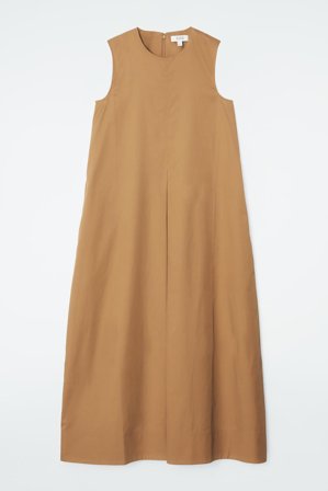 COS Women's Rounded Midi Dress in Beige