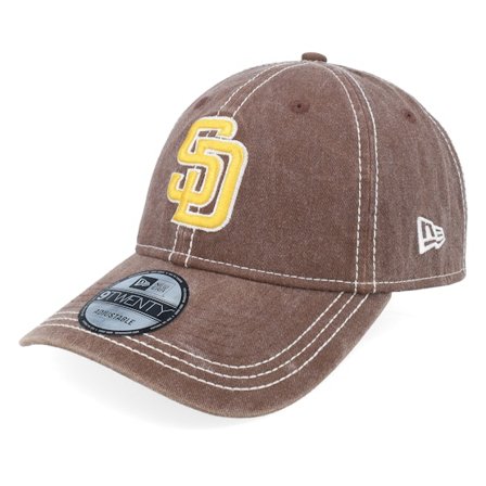 New Era - MLB Brun unconstructed Keps - San Diego Padres Washed Contrast 9TWENTY Brown Dad Cap @ Hatstore