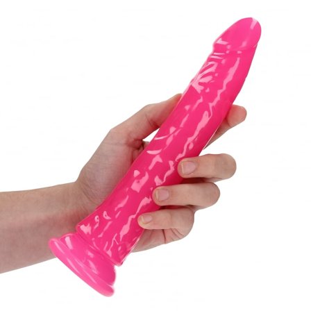 Slim Realistic Dildo with Suction Cup - Glow in the Dark 22,5 cm - Shots