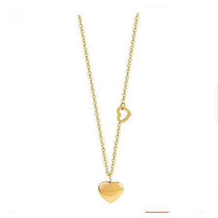 Hjerteanheng Halskjede Rustfritt Stål Kvinner Gullfarget Kjede Mote Smykker