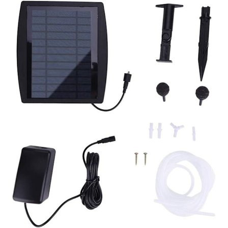 Solardriven luftpump, syresättare, syrepump för utomhuspool, damm, fiskakvarium, syrepump med luftstein