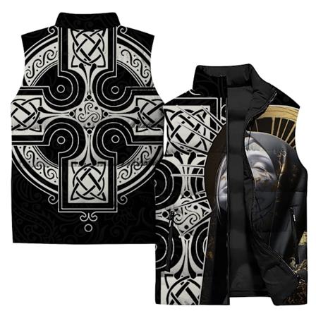 Vintervest til Mænd - Stilfuld Skulptural Print Jakke - Herretøj 2024 Harajuku Streetwear Ærmeløs P24117CSQ-90PG L