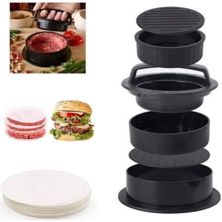 ING Hampurilaisprässi 3-in-1 - Sisältää 100 vahapaperiarkkia - BPA-vapaa