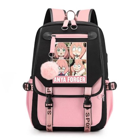 Spy X Family Anya Forger Anime Ryggsekker for barneskole, vanntette skolesekker for jenter, reise-ryggsekk, skolesekk Mochila~02194