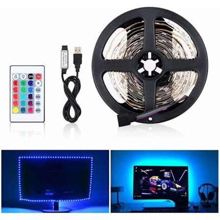 USB LED-list, 5050 RGB 12V DC, LED-band inomhus dekorativ LED-list för LED-TV-bakgrundsbelysning LED-TV RGB LED-list (5M 150LED)