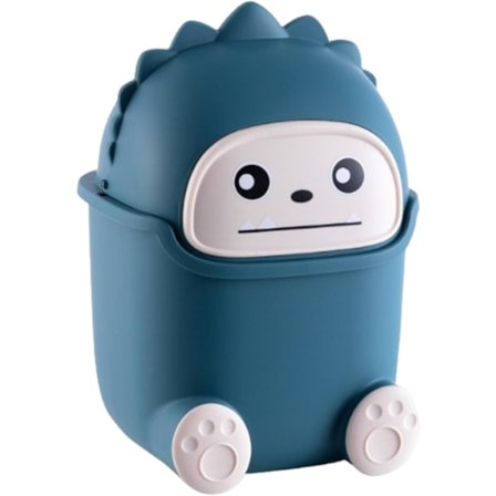 Sopsäck för skrivbord med lock, söt djurformad plast vattentät sopsäck för barn, mini halkfri papperskorg för sängbord