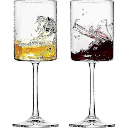 Sbsg 14oz Vinglas Set Om 4 Fyrkantiga Vinglas För Vitt Vin Kristall Moderna Glas Med Fot