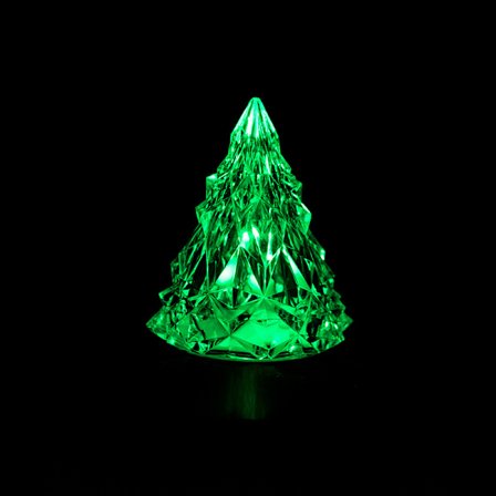 [3-pack] Nattlampa Kristall Mini Julgran Ljus Lågljus LED (Grönt Ljus)