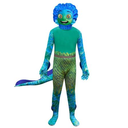 Luca Sea Monster Halloween Cosplay Jumpsuit Fancy Dress Kostym 150cm