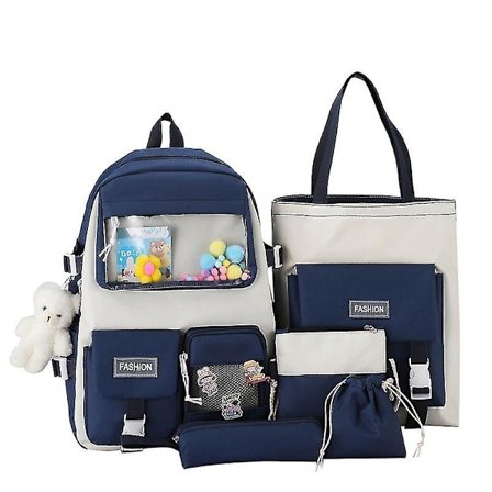 1pc5pcs Set Kawaii reppu Kawaii Pin ja tarvikkeilla, söpöt lasten reput Suuri kapasiteetti Canvas koululaukut