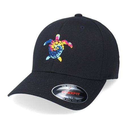 Iconic - Negro flexfit Gorra - Summer Sea Turtle Black Flexfit @ Hatstore
