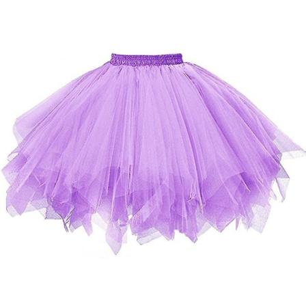 Skjørt Kvinner Mesh Tyll Prinsesse Elastisk Voksen Kort Tutu Dans Purple