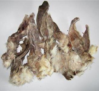 Hundesnacks Kaninører med Pels - 100g