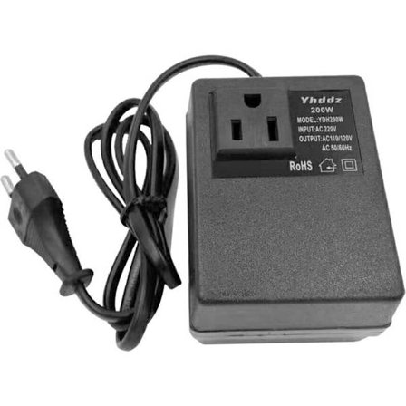 200W AC 220V till 110V Smart och Effektiv Nedtransformator för Hemmabruk, Spänningsomvandlare, Reseadapter