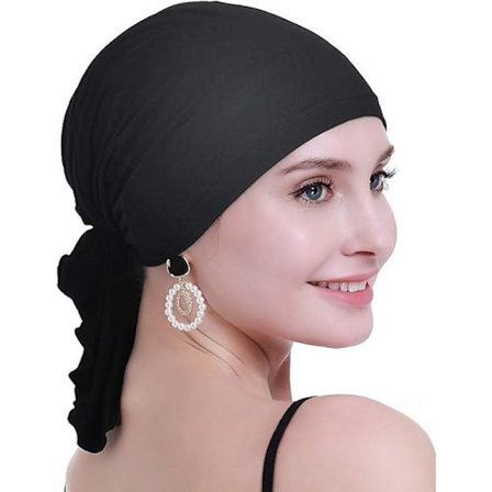 Kjemoterapi Hodeplagg for Kvinner, Sensitiv Hodebunn Vennlig Ferdigknyttet Turban med Elastisk Passform, Justerbar Design Myk Bambus Bomullshette, 