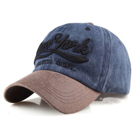 Broderi Baseball Caps Distressed Faded Casquette NAVY