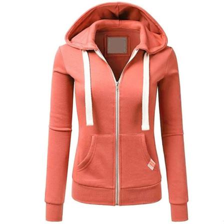 Långärmad Tröja För Kvinnor I Enfärgade Hoodies