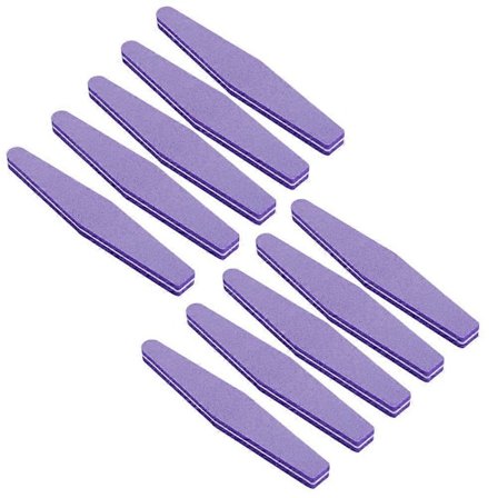 10 st Nagel Filar Svamp Dubbelsidig Poleringsbräda Diamant Vattentäta Nagelbuffertar Manikyrverktyg (Lila)