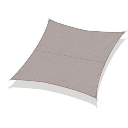 Suorakulmainen varjopurje, 3x3m, vedenpitävä, anti-UV, vedenpitävä ja hengittävä, vaaleanharmaa