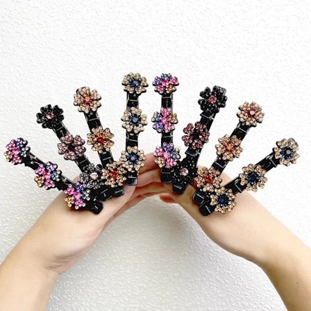 Kvinde Hårklemmer, 8 Stykker Hår Tilbehør, Rhinestone Hårklemme