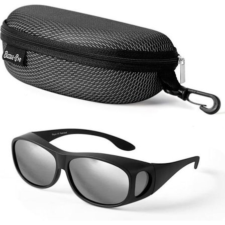 (Sølvlinser) Polariserte solbriller med etui