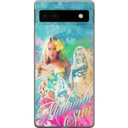 Kompatibel Mobilcover til Google Pixel 6a Eventyrverden med Steve, Creeper og dyr i farverig blokgrafik