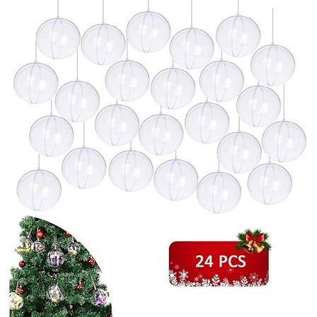 Genomskinliga julgranskulor, genomskinliga julgranskulor att fylla - genomskinliga julgranskulor i akryl, julgranskulor att dekorera för julgran, 