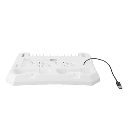 Kølestativ til spillekonsol med stille dobbelt controller-opladerstation, konsolstativ til PS5 Digital UHD-udgaver