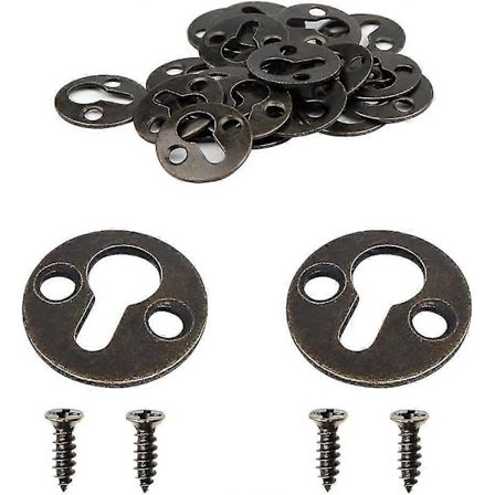 50 st Rund 25 mm / 1-tums Mortise Typ Metall Nyckelhålshängare Hyllfästen Tavelram Hängplatta (Antik Brons)