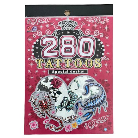 6 st Ark Temporära Tatueringar / Fake Tattoo Sticker - Skorpion / Sjöhäst / Ros / Blomma