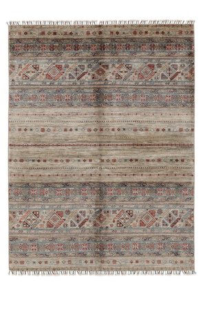 Noué À La Main Shabargan Tapis 153X209 De Laine Marron/Orange Petit