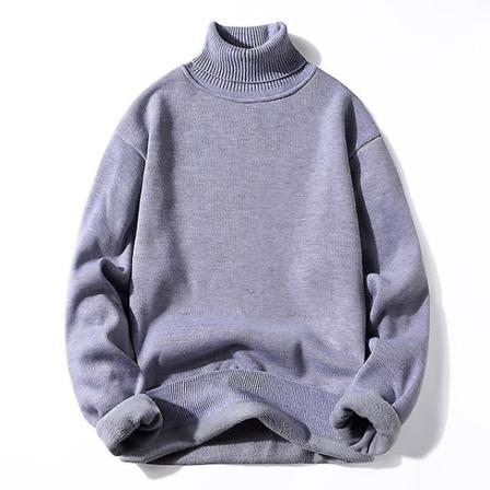 Vinter fleece tröja herr herr 2022 Ny casual Tjock tröja manligt märke Höst kashmir o-ringad herr toppar Gray turtleneck L (54-63KG)