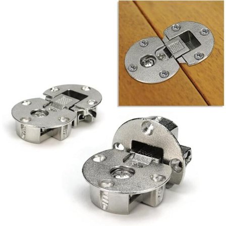 Forsænket klapbeslag (pakke med 1 par) Justerbare skjulte flade hængsler Nedre rotationshængsler til skabslåger (kræver grøftning til installation - 